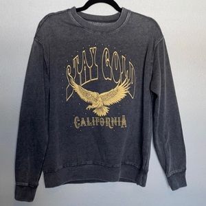 Crewneck sweater - grey with gold